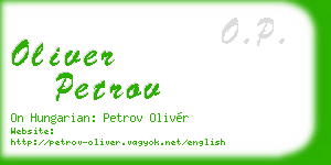 oliver petrov business card
