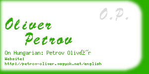 oliver petrov business card